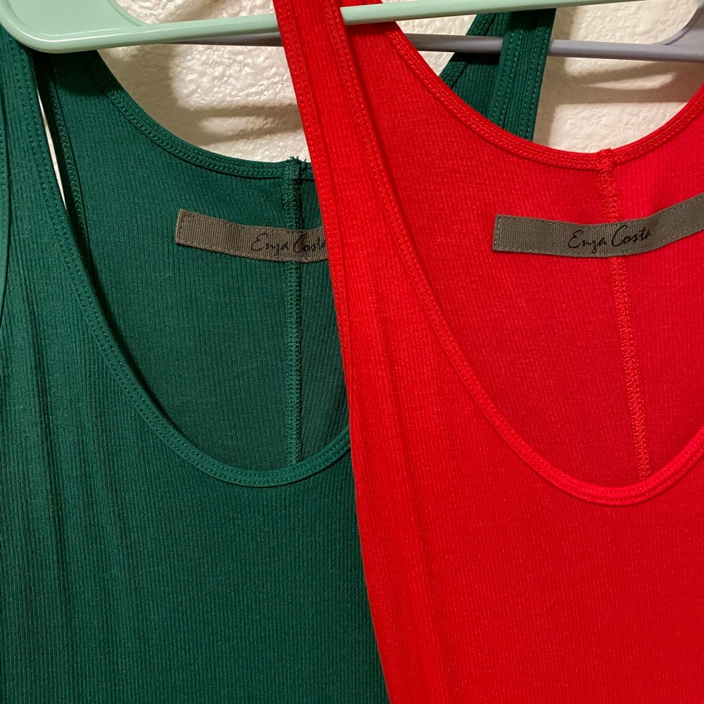 Enza costa rib tank 2 size S NWOT PRICE IS FOR BOTH